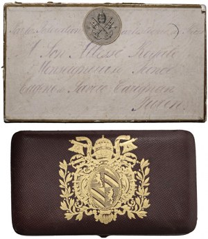 Pius IX (1846-1878) The leather case containing two m...