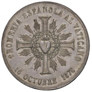 Pio IX (1846-1878) Medaglia 1876 Prima Romeria in spagn...