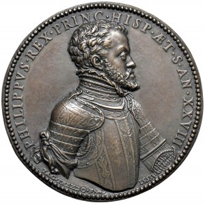 Filippo II di Spagna ( 1527-1598) Medaglia 1555 Apollo ...