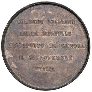 GENOVA Medaglia 1850 Collegio Italiano delle Fanciulle ...