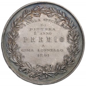 MILAN Medal 1891 Royal Academy Of Fine Arts, Dedicated...