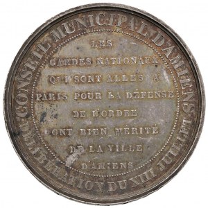 FRANCE Medal 1848 Municipal Council of Amiens, m...