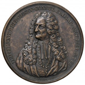 ŠVÝCARSKO Medaile 1734 Volba Louise Le Forta primátorem...