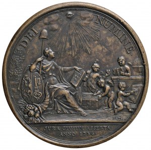 ŠVÝCARSKO Medaile 1734 Volba Louise Le Forta primátorem...