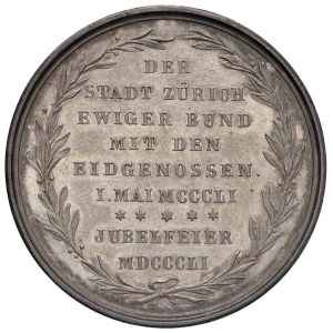 SVIZZERA Zurigo Medaglia 1851 Anniversario dell'ingress...