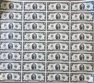 USA 2 Dollars 2003 in sheet of 4 x 8...