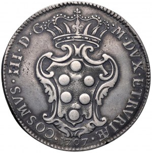 LIVORNO Cosimo III (1670-1723) Pezza della rosa 1707 - ...