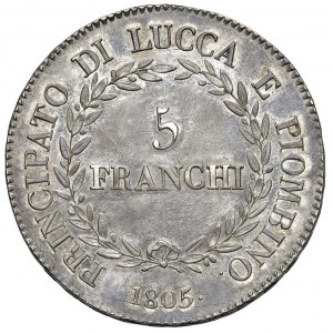LUCCA Felice ed Elisa Baciocchi (1805-1814) 5 Franchi 1...