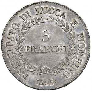 LUCCA Felice ed Elisa Baciocchi (1805-1814) 5 Franchi 1...