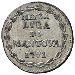 MANTOVA Leopold II (1790-1792) Half lira 1791 - MIR 7...