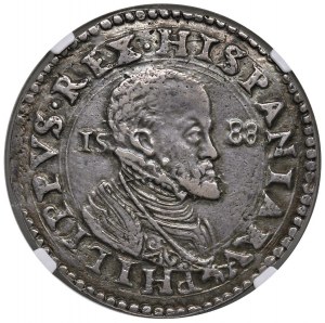 MILAN Philip II (1556-1598) Shield 1588 - MIR 308/14 A...