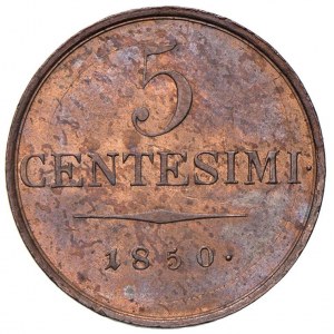 MILANO Francesco Giuseppe (1848-1866) 5 Centesimi 1850 ...