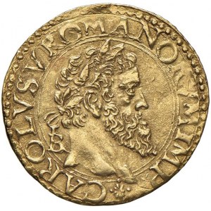 NAPOLI Carlo V (1516-1556) Ducato sigla IBR - Magliocca...