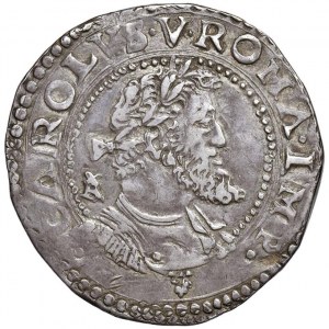 NAPLES Charles V (1516-1556) Half-duchy initials IBR - Mag...