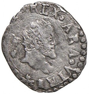 NAPLES Philip II 1554-1598) Half carlin initials IAF / ...