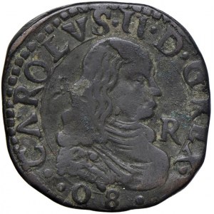 NAPLES Charles II (1665-1680) Wheat 1680 (08) AC/A - Magl...