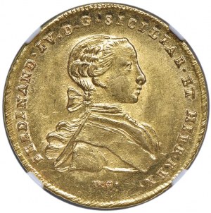 NAPLES Ferdinand IV (1759-1799) 6 Ducats 1766 - Marteau...