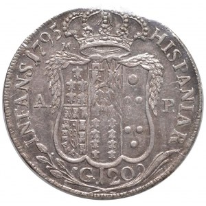 NAPOLI Ferdinando IV (1759-1816) Piastra 1795 festoni a...