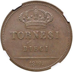 NAPLES Ferdinand I of Bourbon (1816-1825) 10 Tornesi 1...