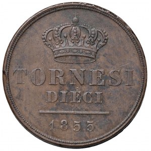 NAPOLI Ferdinando II (1830-1859) 10 Tornesi 1855 - Magl...