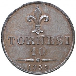 NAPOLI Francesco II (1859-1860) 10 Tornesi 1859 - Magli...