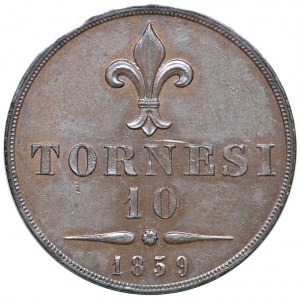 NAPLES Francis II (1859-1860) 10 Tornesi 1859 - Magli...