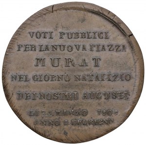 NAPOLI Murat (1808-1815) Medaglia Piazza Murat 1809 - O...
