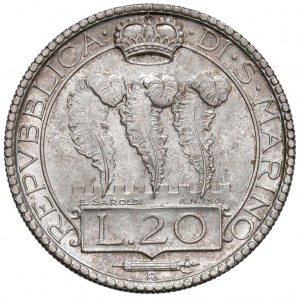 SAN MARINO 20 Lire 1932 - Gig. 3 AG (g 15.00)...