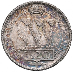 SAN MARINO 20 Lire 1935 - Gig. 5 AG (g 14.99) Minimal se...
