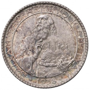 SAN MARINO 20 Lire 1938 - Gig. 8 AG (g 20,04) RR Segnet...
