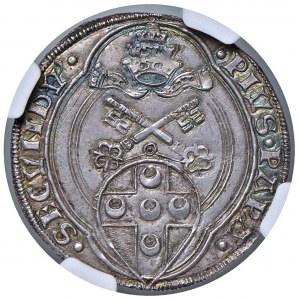 Pius II. (1458-1464) Grosso - Munt. 12 AG RR Exemplar von...