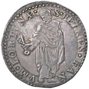 Gregory XIII (1572-1585) Fano - Testone - Munt. lacks ...