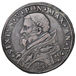 Sykstus V (1585-1590) Tarcza 1589 A. V - Munt. 7a AG (g 30...