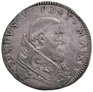 Sixtus V (1585-1590) Bologna - Testone - Munt. 96 AG (g ...