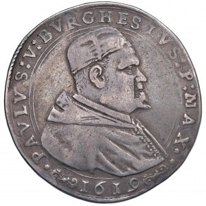 Paolo V (1605-1621) Ferrara - Piastra 1619 A. X - Munt....