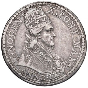 Innocenzo X (1644-1655) Piastra A. IX - Munt. 14 AG (g ...