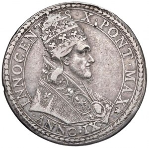 Innocenzo X (1644-1655) Piastra A. IX - Munt. 14 AG (g ...