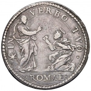 Innocenzo X (1644-1655) Piastra A. IX - Munt. 14 AG (g ...
