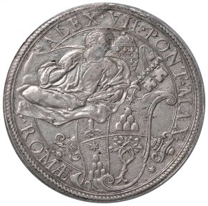Alexander VII (1655-1667) Plate - Munt. 7 AG R In sl...