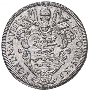 Innocent XI (1676-1689) Testone 1684 A. VIII - Munt. 7...