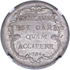 Innocent XI (1676-1689) Testone 1684 - Munt. 81 AG RRR...