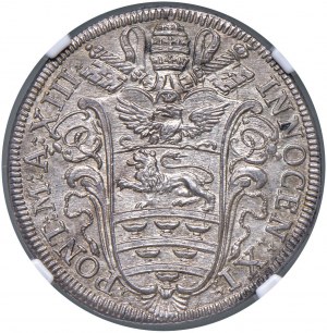 Innocent XI (1676-1689) Testone 1689 A. XIII - Munt. 1...