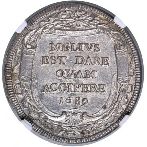 Innocenzo XI (1676-1689) Testone 1689 A. XIII - Munt. 1...