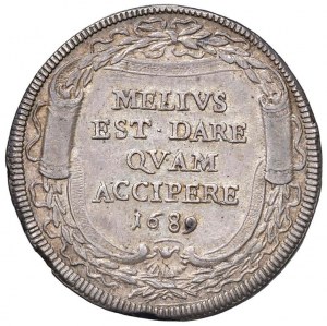Innocent XI (1676-1689) Testone 1689 A. XIII - Munt. 1...