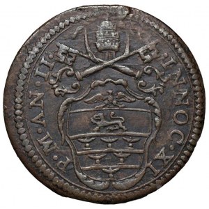 Innocenzo XI (1676-1689) Gubbio - Mezzo baiocco A. II -...