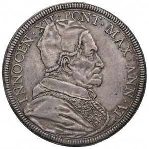 Innocenzo XII (1691-1700) Piastra 1696 A. VI - Munt. 21...