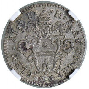 Clemens XI. (1700-1721) Ferrara - Doppelter Grobian 1709...