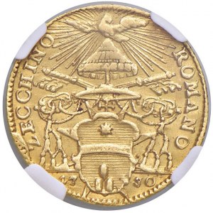 Sede Vacante (1730) Zecchino 1730 - Munt. 2 AU RRR Esem...