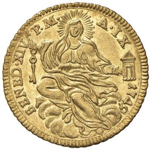 Benedikt XIV (1740-1758) Zecchino 1749 - Munt. 17 AU (...