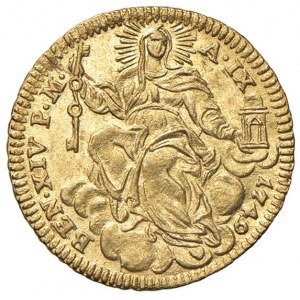 Benedetto XIV (1740-1758) Mezzo zecchino 1749 A. IX - M...